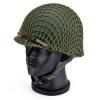 KODENOR Heavy Duty Helmet US Army Tactical Helmet WWII Steel M1 Green Steel Helmet Replica with Pretend Net/Canvas Chin Strap (Color : M1) view 4