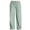 Snoly Women's Summer Casual Pants High Waist Wide Leg Full Length Ice Silk Sweatpants (Green, Medium, m) view 1