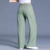 Snoly Women's Summer Casual Pants High Waist Wide Leg Full Length Ice Silk Sweatpants (Green, Medium, m) view 3