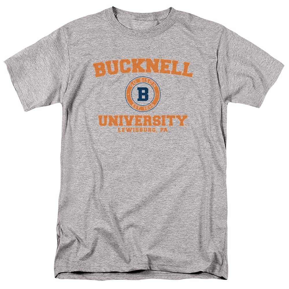 Bucknell University Official Circle Logo Unisex Adult T-Shirt, Athletic Heather, 5X-Large