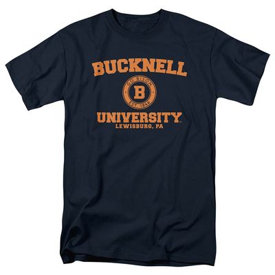 Bucknell University Official Circle Logo Unisex Adult T-Shirt, Navy, 4X-Large