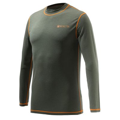 Beretta Merino Base Layer Long-Sleeve Thermal Hunting T-Shirt, Green, Medium