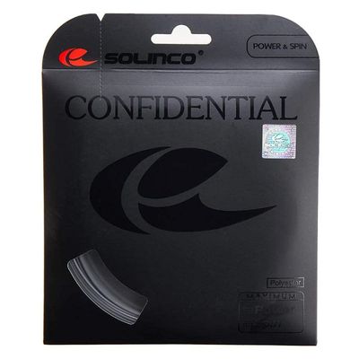 Solinco Confidential Heaven Strings Silver 16 Gauge/1.30mm Tennis String Set (6 Packs) - Versatile Co-Polyester for Improved Tension Maintenance