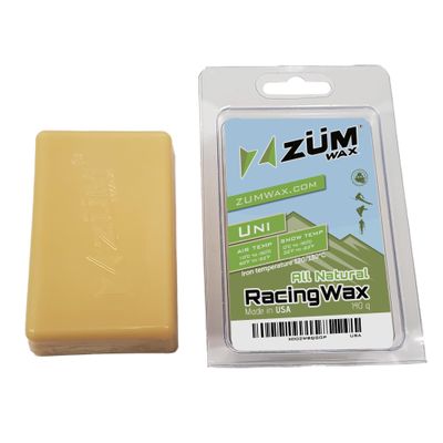 ZUMWax ALL NATURAL Biodegradable Ski Racing Wax - All Conditions - Universal - 140 Gram - 0% Petroleum!