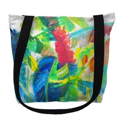 Betsy Drake TY1113S 13 x 13 in. Abstract Palms Small Tote Bag