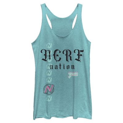 Hasbro Nerf Nerf Nation Tri-Blend Racerback Layering Tank Tahiti Blue
