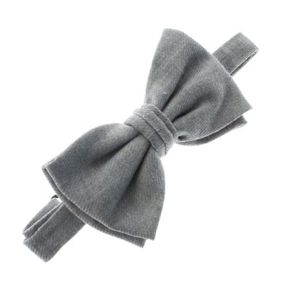 My Lello Baby Linen Adjustable Pre-Tied Bow Tie - Pewter