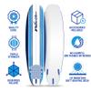 Wavestorm - Classic Soft Top Foam 7ft Surfboard Surfboard for Beginners and All Surfing Levels Complete Set Includes Leash and Multiple Fins Heat Laminated, Blue Pinline (AZ22-WSSF700-PIN) view 4