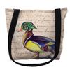 Betsy Drake TY145BS 13 x 13 in. Male Wood Duck Script Small Tote Bag view 1