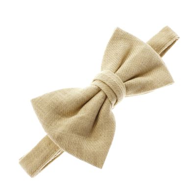 My Lello Child Linen Adjustable Pre-Tied Bow Tie - Natural