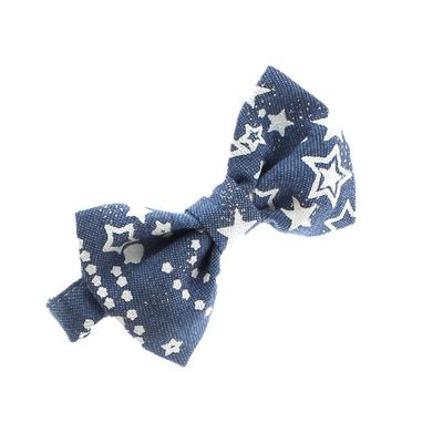 My Lello Child Printed Denim Adjustable Pre-Tied Bow Tie - Celestial Sparkle Classic Denim
