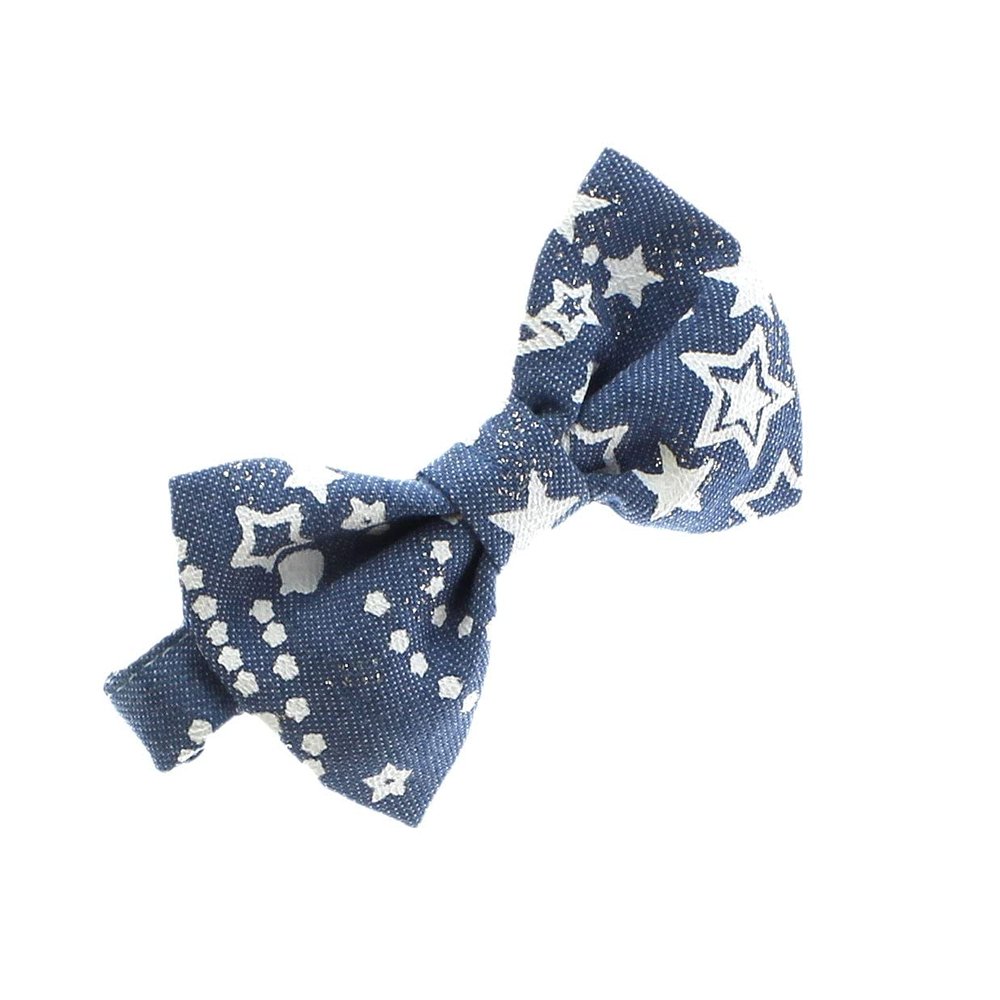 My Lello Child Printed Denim Adjustable Pre-Tied Bow Tie - Celestial Sparkle Classic Denim
