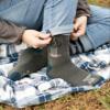 Farm to Feet Men's Floyd Ultra-Lightweight Crew Merino Wool Socks, Denim Blue Heather/Dark Shadow, Large view 2