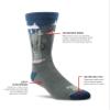 Farm to Feet Men's Floyd Ultra-Lightweight Crew Merino Wool Socks, Denim Blue Heather/Dark Shadow, Large view 3