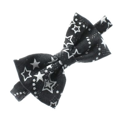 My Lello Baby Printed Denim Adjustable Pre-Tied Bow Tie - Celestial Sparkle Black Denim