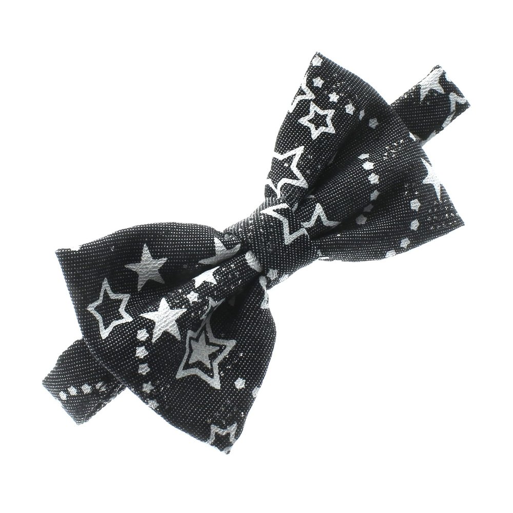 My Lello Baby Printed Denim Adjustable Pre-Tied Bow Tie - Celestial Sparkle Black Denim