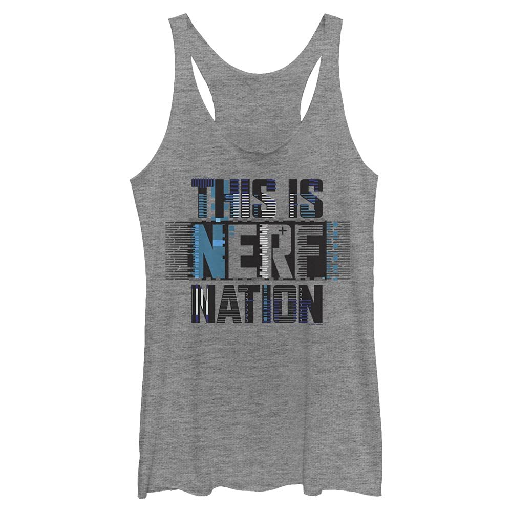 Hasbro Nerf This is Nerf Nation Tri-Blend Racerback Layering Tank Gray Heather