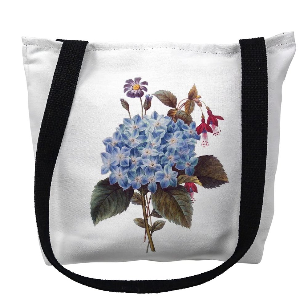 Betsy Drake TY127S 13 x 13 in. Blue Hydrangea Small Tote Bag