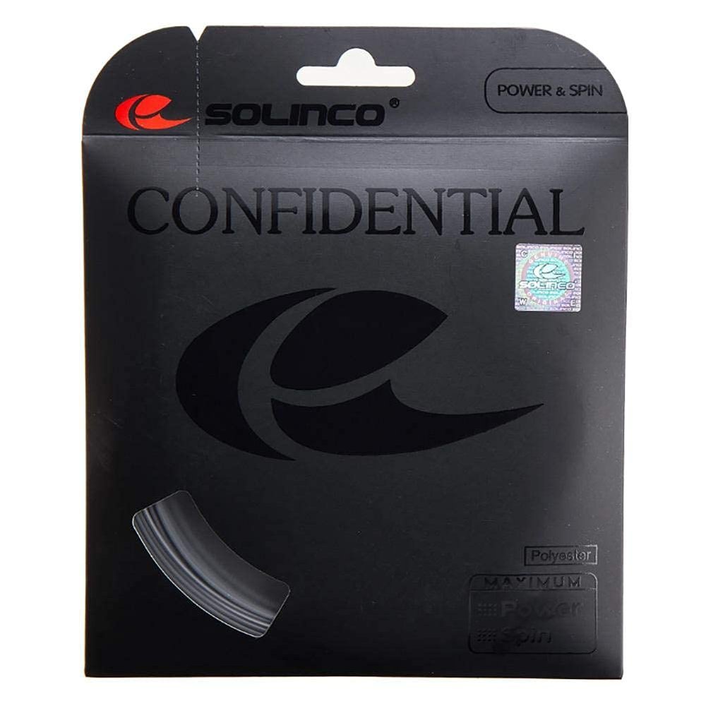Solinco Confidential Heaven Strings Silver 18 Gauge/1.15mm Tennis String Set (8 Packs) - Versatile Co-Polyester for Improved Tension Maintenance