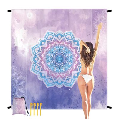 MXICNC Sandfree Beach Blanket Waterproof Portable Lightweight Picnic Mat Oversized Extra Large 79"83" Blanket for 4-7 Adults for Travel, Camping, Hiking, Mandala