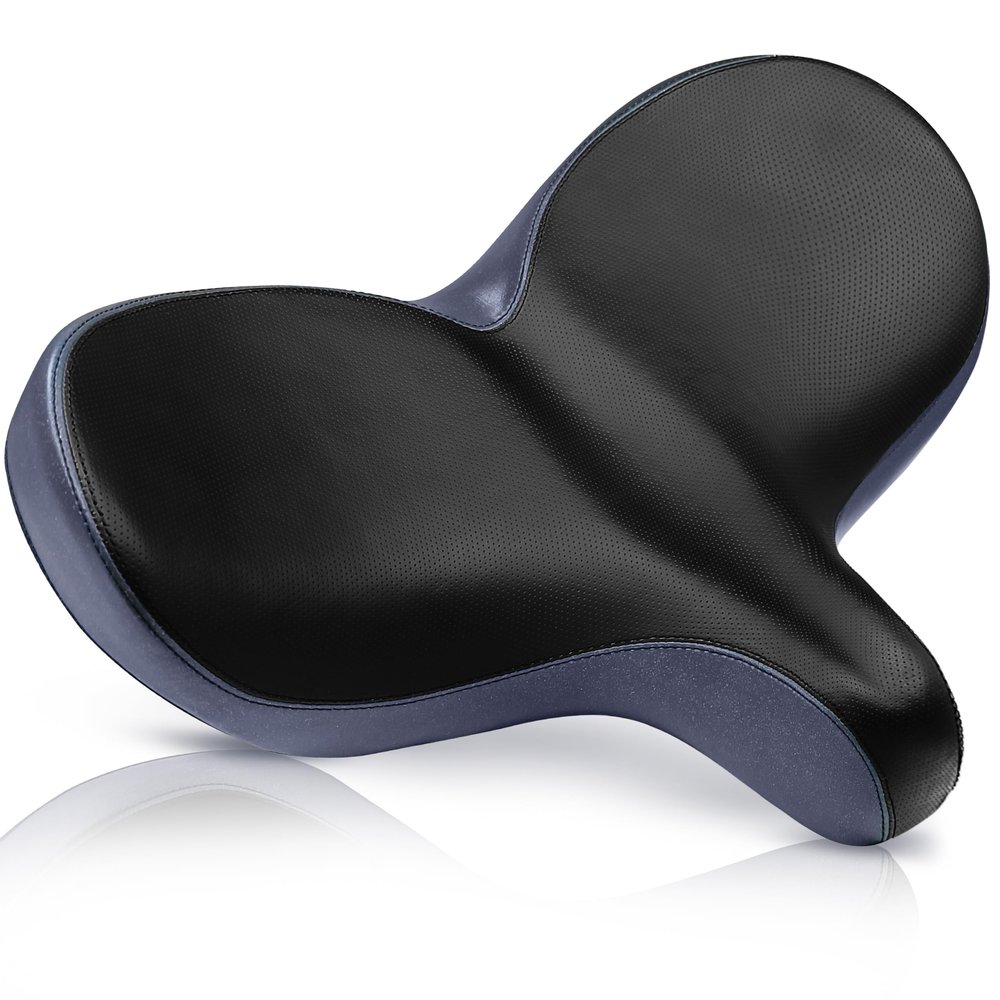 X WING Mega Plus Bike Saddle Replacement Seat for Men & Women | Comfortable Padded Cushion, Ergonomic Design & Spacious Seat | Fit for Electric, City, Stationary, Exercise Bicycles & Beach Cruisers