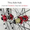 LvTu Mountain Bike Wheelset 26 27.5 inch 15mm/12mm Thru Axle Hub, XC Front/Rear Wheel Double Wall Rim Disc Brake (Size : Red hub_27.5 inch) view 4