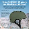 Retrospec Dakota Bicycle / Skateboard Helmet for Adults - Commuter, Bike, Skate, Scooter, Longboard & Incline Skating - Highly Protective & Premium Ventilation- Large -Matte Forest view 4