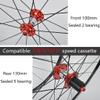 LvTu 30mm Road Bike Wheelset 700C V/C - Brake, Double Wall Aluminum Alloy Rim QR 7-11 Speed Wheels Hub Bike Accessories (Size : Red) view 4
