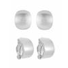 Simple 2 Pairs/Set Polished Geometric Square Oval Clip Ons Earrings Gold Silver Non Piercing Fake Stud Earrings for Women Jewelry-silver view 1
