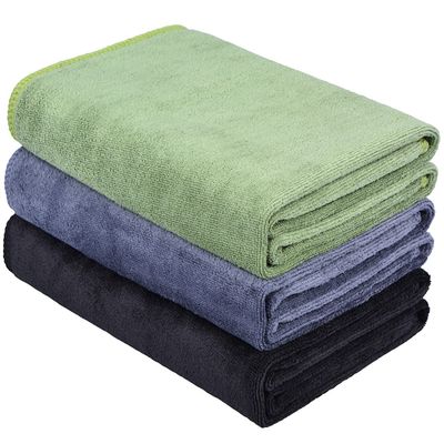 HOPESHINE Microfiber Gym Towels Fast Drying Sports Towel Fitness Workout Sweat Towels for Men & Women 3-Pack (Black+Grey+Army Green, 16inch X 32inch)