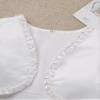 Duoremi Girls Satin Long Sleeve Cardigan Flower Open Front Lace Wedding Bridesmaid Dress Cover Up D1 Pearl White 12 Years view 3