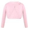 Duoremi Kids Girls' One Button Closure Knitted Sweater Long Sleeve Bowknot Bolero Cardigan for Flower Girls Dress Up D1 Bowknot Pink 4 view 1