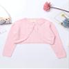 Duoremi Kids Girls' One Button Closure Knitted Sweater Long Sleeve Bowknot Bolero Cardigan for Flower Girls Dress Up D1 Bowknot Pink 4 view 4