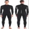 Dark Lightning Full Body Wetsuit Men and Women, 3/2mm Wet Suit Womens Mens Diving Surfing Snorkeling Kayaking Water Sports (Men - Grey-3/2mm, 3X-Large) view 1