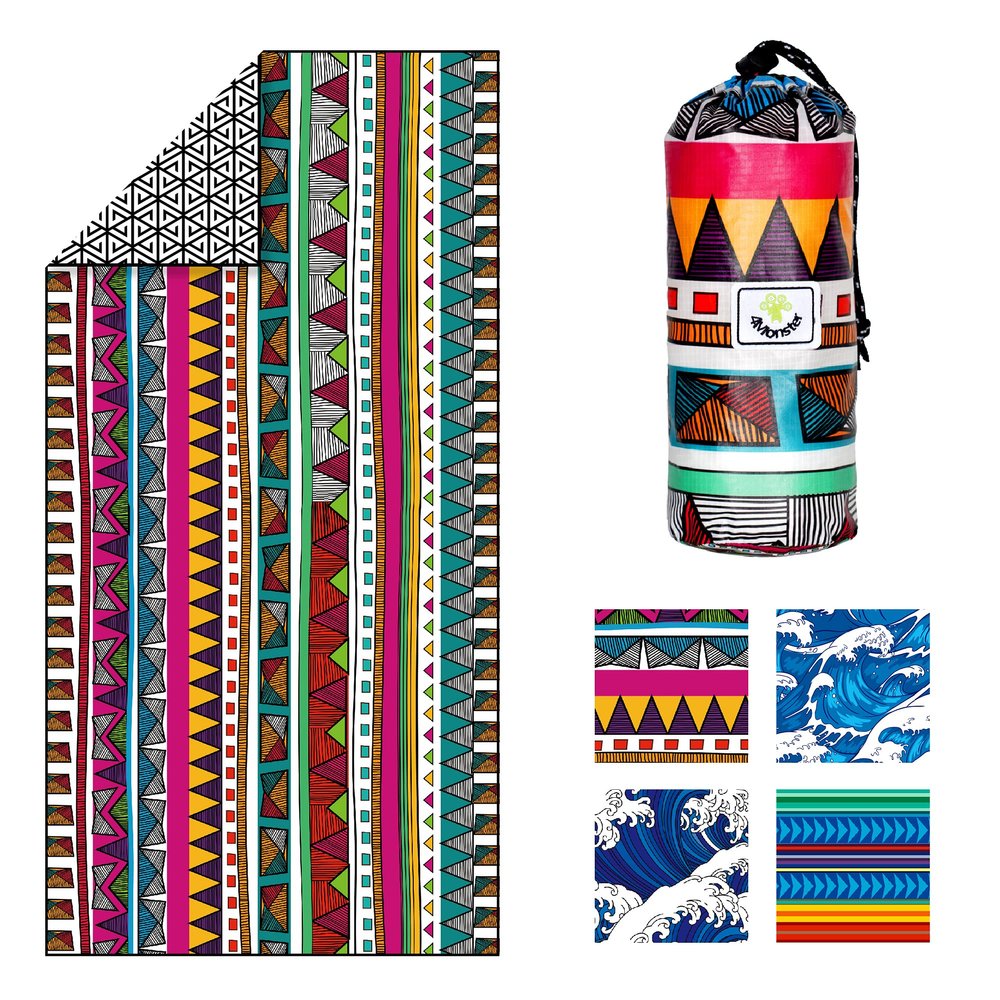 4Monster Microfiber Beach Towel Quick Dry,Super Absorbent Lightweight Travel Towel for Swimmers, Sand Free Camping Towel, Beach Towels for Pool,Swim,Water Sports,Yoga