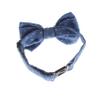 My Lello Baby Printed Denim Adjustable Pre-Tied Bow Tie - Mini White Dots Faded Denim view 3