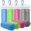 [4 Pack] Cooling Towel (40"x12"),Ice Towel,Soft Breathable Chilly Towel,Microfiber Towel for Yoga,Sport,Running,Gym,Workout,Camping,Fitness,Workout & More Activities (Dark Grey/Pink/Green/Light Blue) view 1