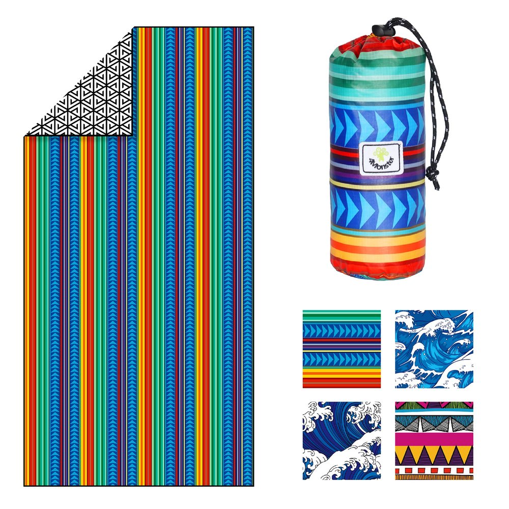 4Monster Microfiber Beach Towel Quick Dry,Super Absorbent Lightweight Travel Towel for Swimmers, Sand Free Camping Towel, Beach Towels for Pool,Swim,Water Sports,Yoga