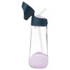 b.box 20oz Tritan Kids Water Bottle Toddler Drink Bottle with Straw for School, Daycare, Travel w/Easy-Grip Triangular Design, Leak Proof Lid & Handle, BPA Free, Dishwasher Safe (Indigo Rose) view 3