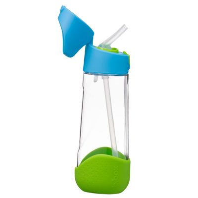b.box 20oz Tritan Kids Water Bottle Toddler Drink Bottle with Straw for School, Daycare, Travel w/Easy-Grip Triangular Design, Leak Proof Lid & Handle, BPA Free, Dishwasher Safe (Ocean Breeze)