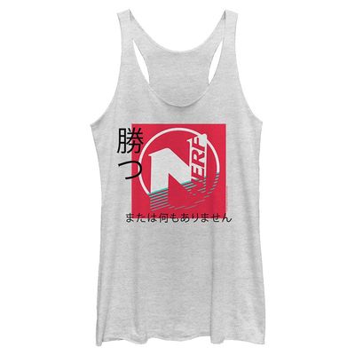 Hasbro Nerf Kanji Nerf Tri-Blend Racerback Layering Tank White Heather