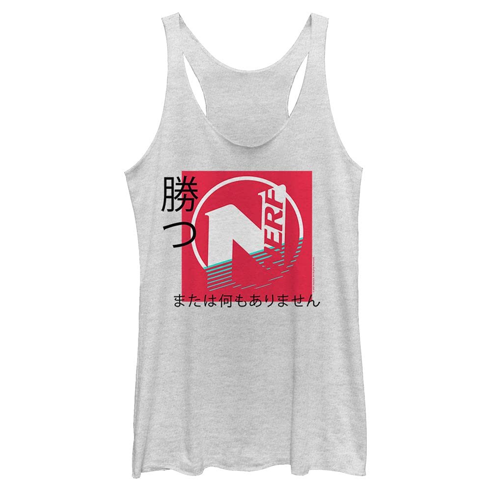 Hasbro Nerf Kanji Nerf Tri-Blend Racerback Layering Tank White Heather