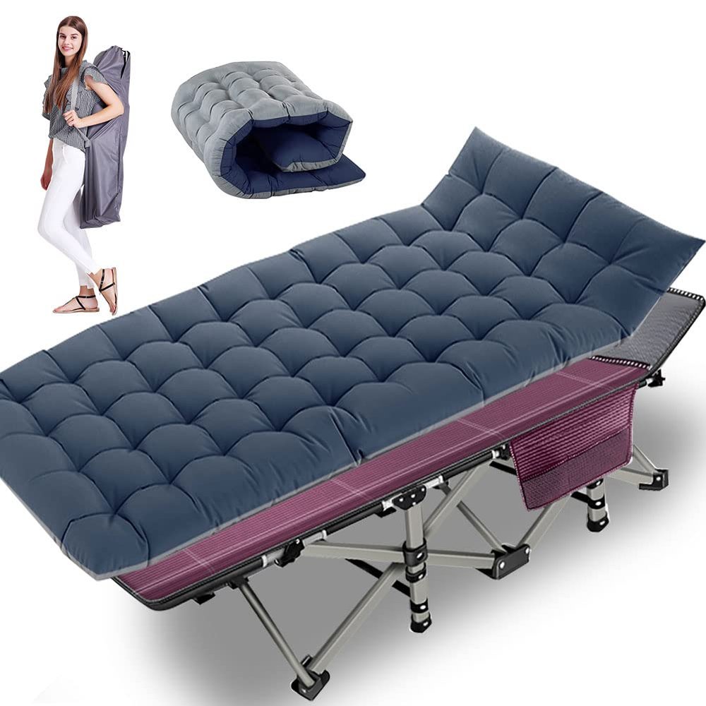 Barbella Folding Camping Cot, Folding Cot Camping Cots for Adults, Portable Sleeping Cot with Mattress Foldable Outdoor Bed Camp Cots Guest Bed with Carry Bag for Home, Office & Outdoor Use