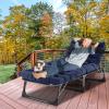 Portable Folding Camping Cot, Adjustable 4-Position Adults Reclining Chaise with Pillow, Outdoor Lounge Chair Sleeping Cots Bed, Perfect for Camping, Pool, Beach, Patio view 2