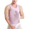 ABAFIP Men's Mesh Sheer Rave Tank Tops Summer Undershirt Semi See Thru Fitted Gym Workout Muscle Vest Purple X-Large view 1