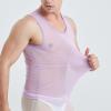 ABAFIP Men's Mesh Sheer Rave Tank Tops Summer Undershirt Semi See Thru Fitted Gym Workout Muscle Vest Purple X-Large view 3