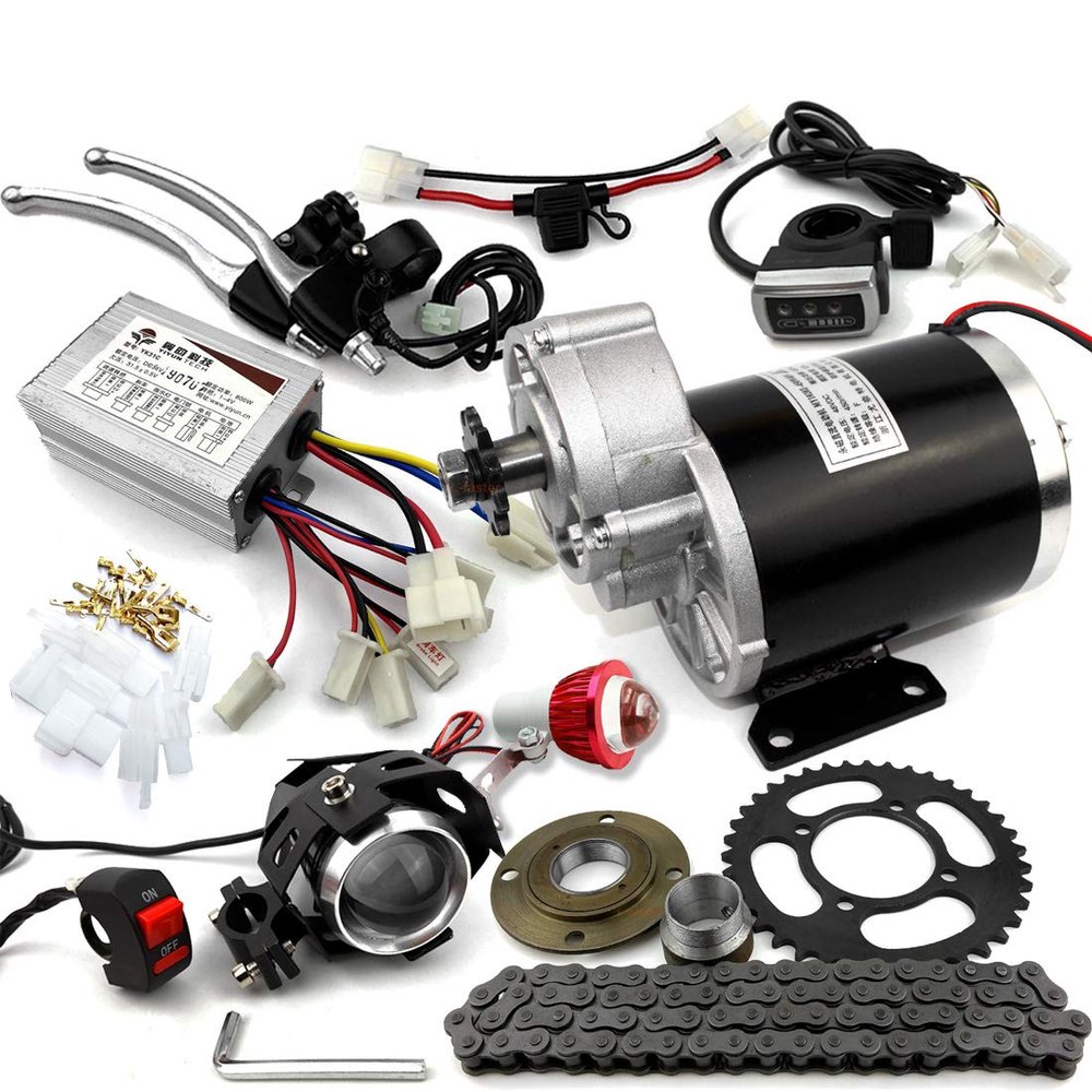 L-faster 36V48V 600W Trike Conversion Kit with Thumb Throttle and 38 Teeth Sprocket for 420 Motorcycle Chain (48V 600W kit)
