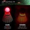 E-Jet Badminton Shuttlecocks 4pcs, Badminton Birdies - Lighting Glow in The Dark Night, White, EOB332562021 view 3