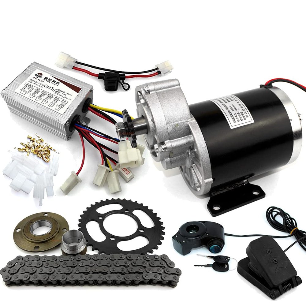 36V48V 600W Trike Brushed Conversion Kit with Pedal Accelerator Tricycle Gear Decelerating Engine Chain Drive (48V 600W kit)