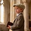Bienzoe Boys Newsboy Baker Hat: Kids Cotton Linen Golf Outfit Cap Beige 6/8 view 4